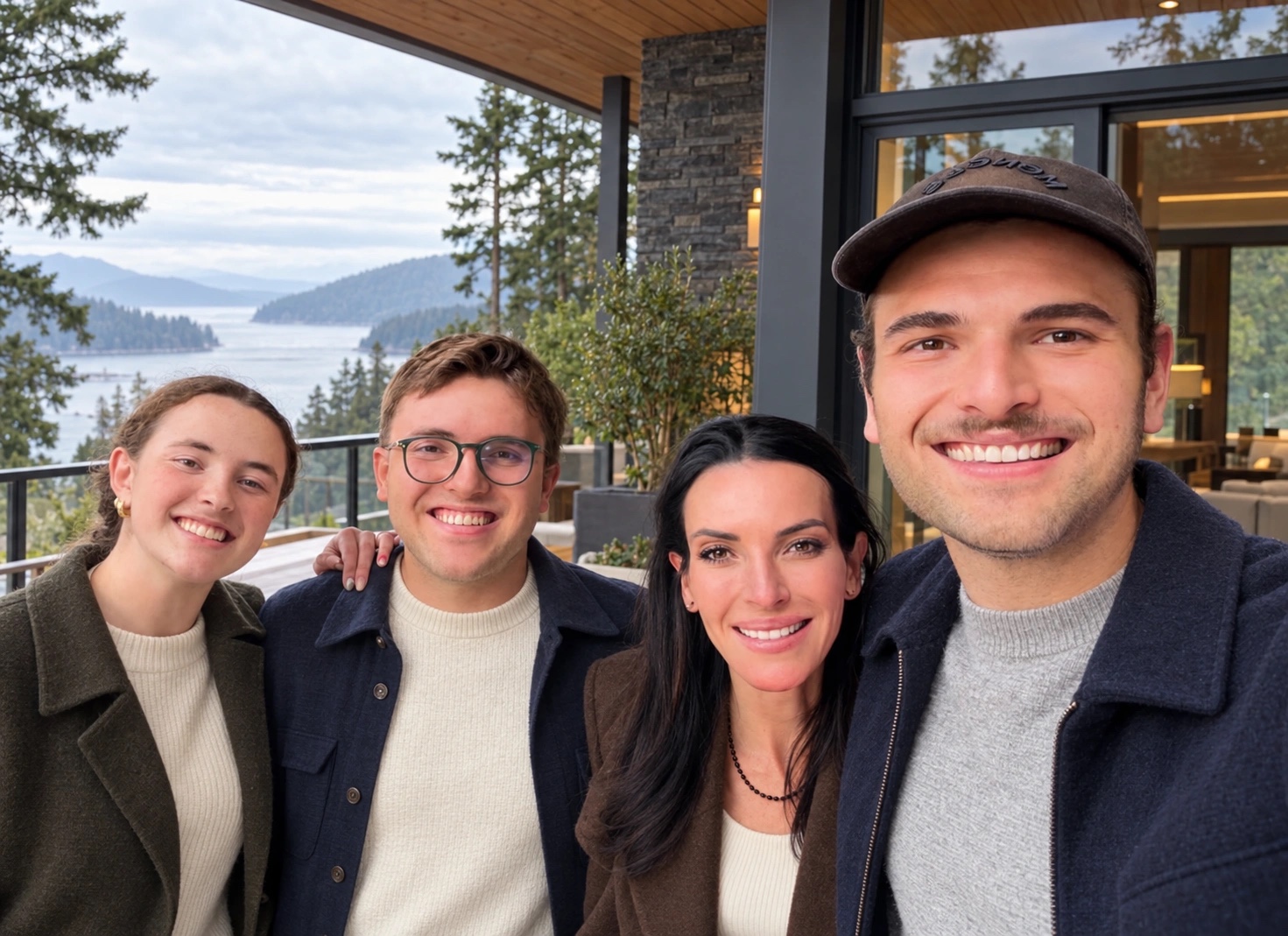 Jamie Wilson with her two sons and daughter-in-law